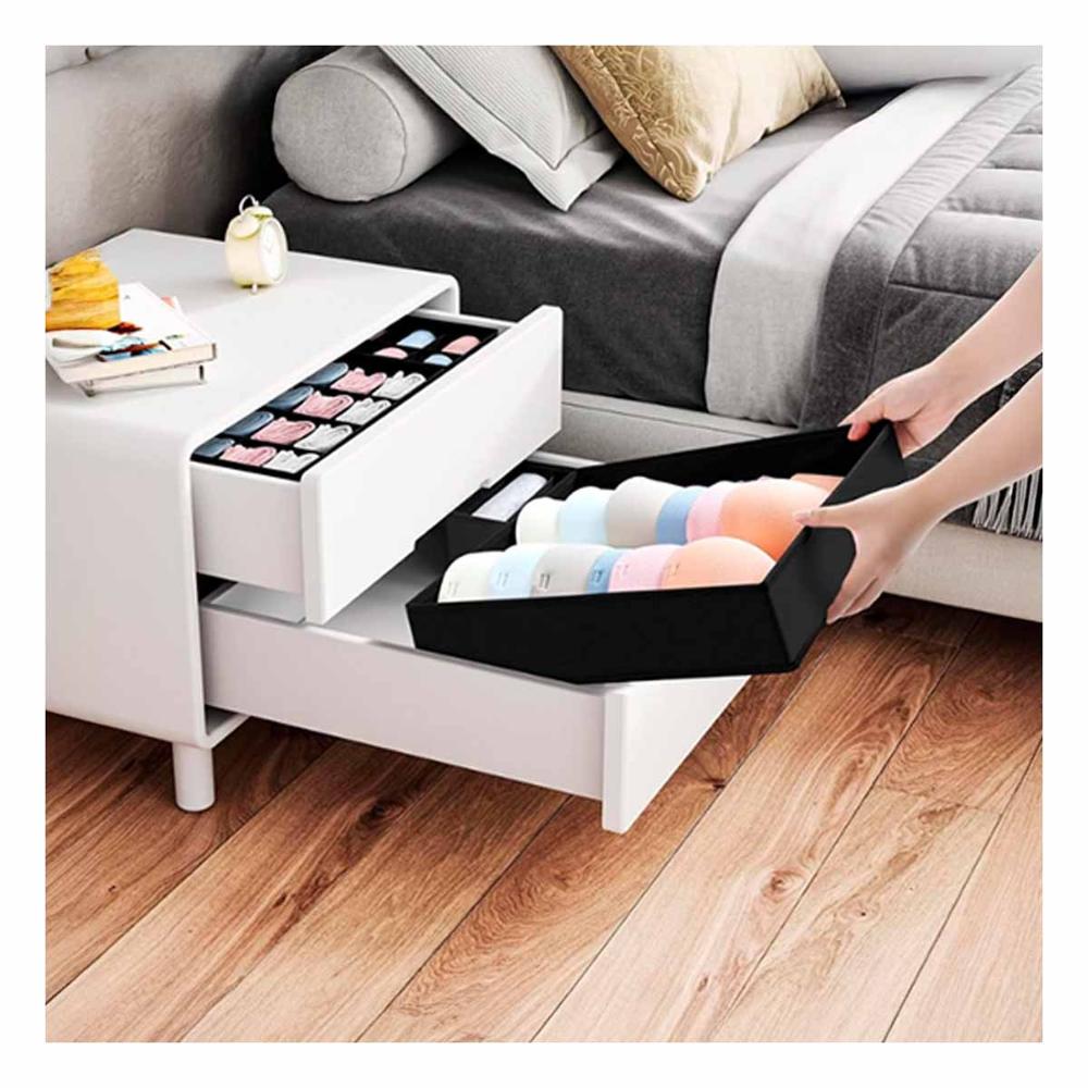 Organizador para Ropa Interior en Cajon con Set de 4 Negro Y+Regalo Sticker