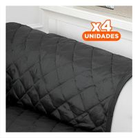 Pack4 Protector de Cobertura para Sofa en Negro con Dimensiones 130x195cm Y Papel Regalo