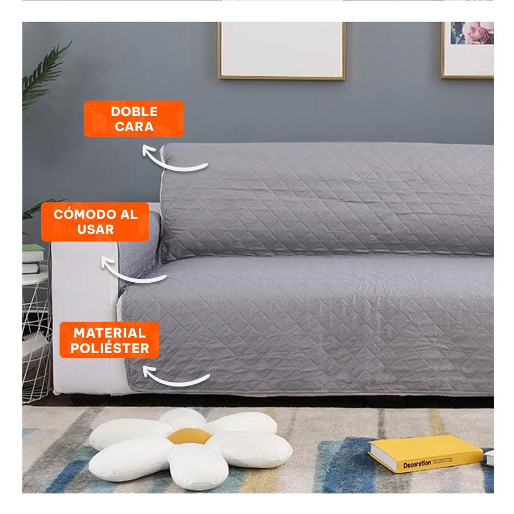 Cubierta Textil de Sofa en Color Plomo con Medida 130x195cm para Interior Y+Papel Regalo