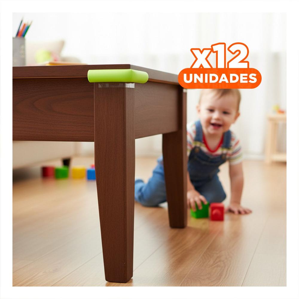 Pack12 Esquinero Protector de Espuma 2 Metros Verde Limon para Esquinas Casa