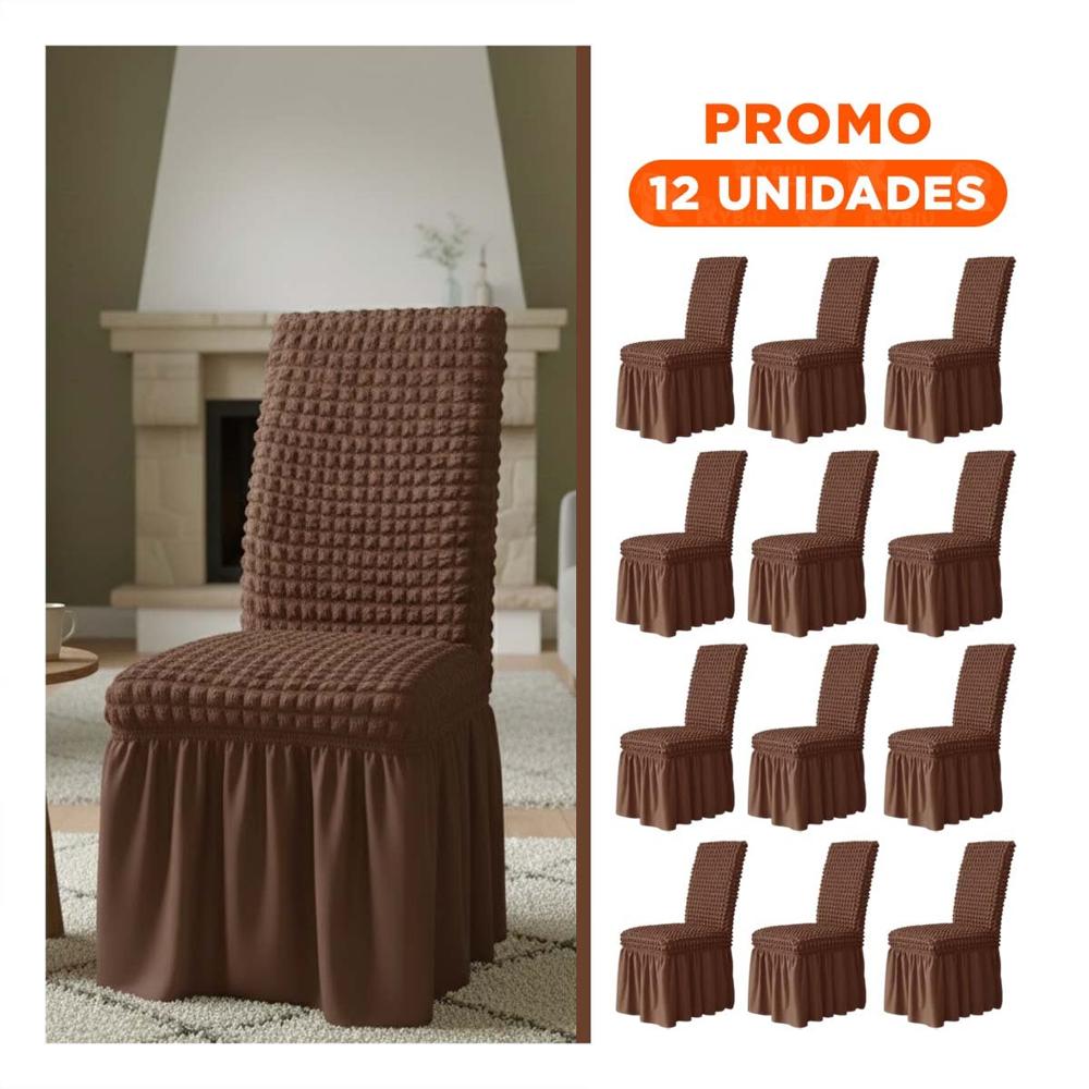 Pack12 Protector Elastica para Silla con Relieve Cuadrado Color Marron Y+Regalo Sticker Pack12 Protector Elastica para Silla con Relieve Cuadrado Color Marron Y+Regalo Sticker