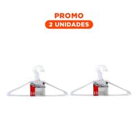 Pack2 Colgador de Alambre Blanco con 10 Piezas Medida 21x40cm para Prendas