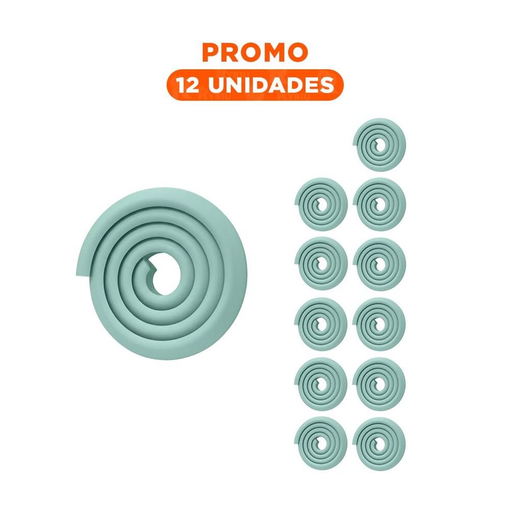 Pack12 Esquinero Protector de Espuma 2 Metros Verde Agua Seguridad Interior Y+Regalo Sticker Pack12 Esquinero Protector de Espuma 2 Metros Verde Agua Seguridad Interior Y+Regalo Sticker