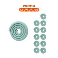 Pack12 Esquinero Protector de Espuma 2 Metros Verde Agua Seguridad Interior Y+Regalo Sticker