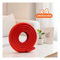 Pack4 Esquina Acolchada de Espuma para Bordes de Mesa y Muebles en Casa Rojo