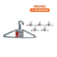 Pack4 Colgador Plomo de Alambre con 10 Piezas 21x40cm para Prendas Cotidianas Y+Regalo Sticker