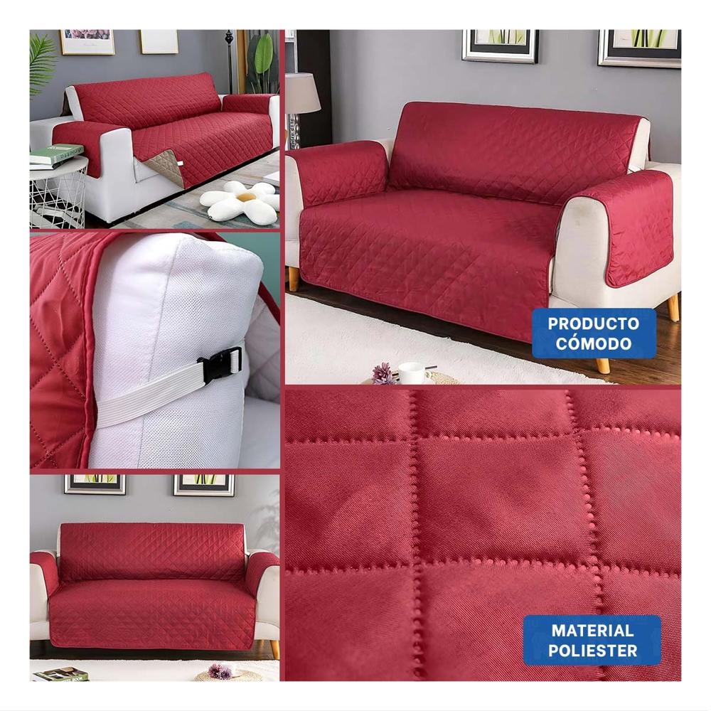 Cubierta Protectora para Sofa en Guinda con Dimensiones 130x195cm de Ajuste Seguro