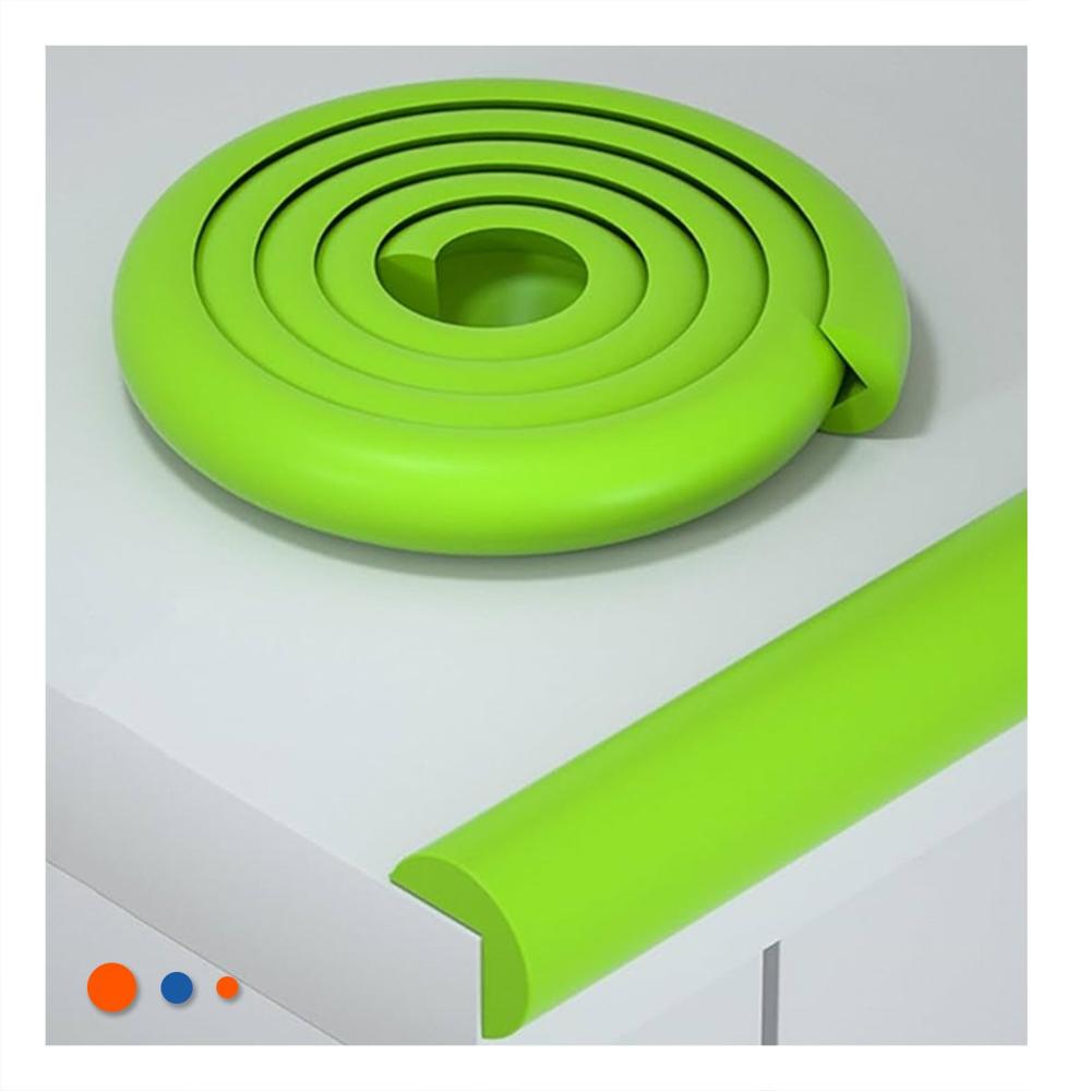 Cinta Protectora de Bordes Espuma 2 Metros Verde Limon para Esquinas Y+Papel Regalo