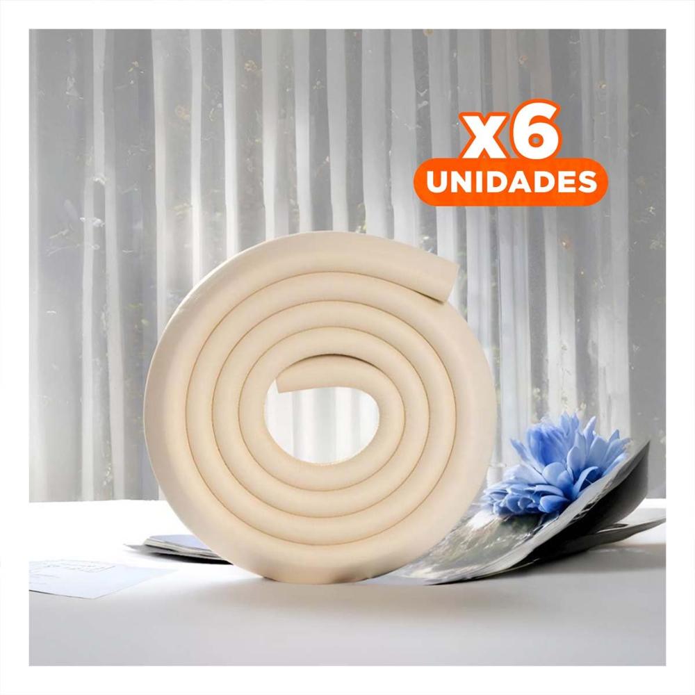 Pack6 Esquina Acolchada de Espuma Resistente para Bordes de Muebles Crema Y+Papel Regalo