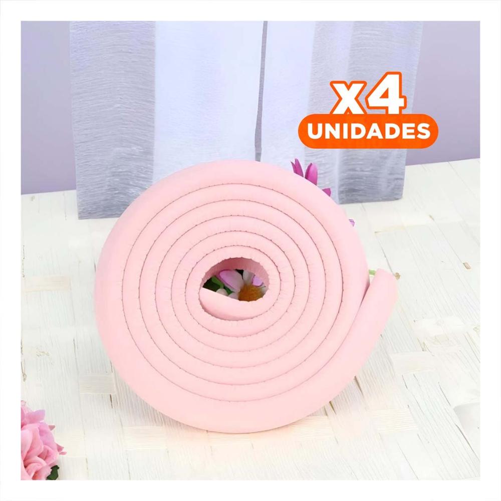 Pack4 Esquina Acolchada de Espuma Suave para Bordes Filosos de Mesa Hogar Rosa Y+Papel Regalo