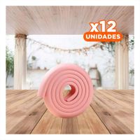 Pack12 Defensa Esquina de Espuma Suave para Bordes Filosos de Mesa Casa Rosa