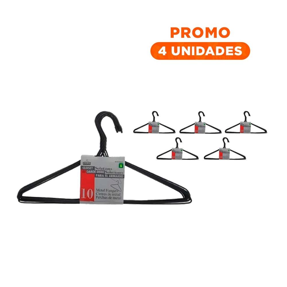 Pack4 Colgador Funcional de Alambre Negro con 10 Piezas 21x40cm para Orden Y+Regalo Sticker Pack4 Colgador Funcional de Alambre Negro con 10 Piezas 21x40cm para Orden Y+Regalo Sticker
