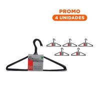 Pack4 Colgador Funcional de Alambre Negro con 10 Piezas 21x40cm para Orden Y+Regalo Sticker
