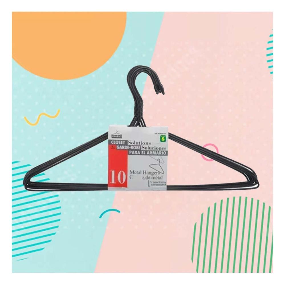 Gancho de Alambre Negro con 10 Piezas 21x40cm para Ropa del Hogar Y+Papel Regalo Gancho de Alambre Negro con 10 Piezas 21x40cm para Ropa del Hogar Y+Papel Regalo