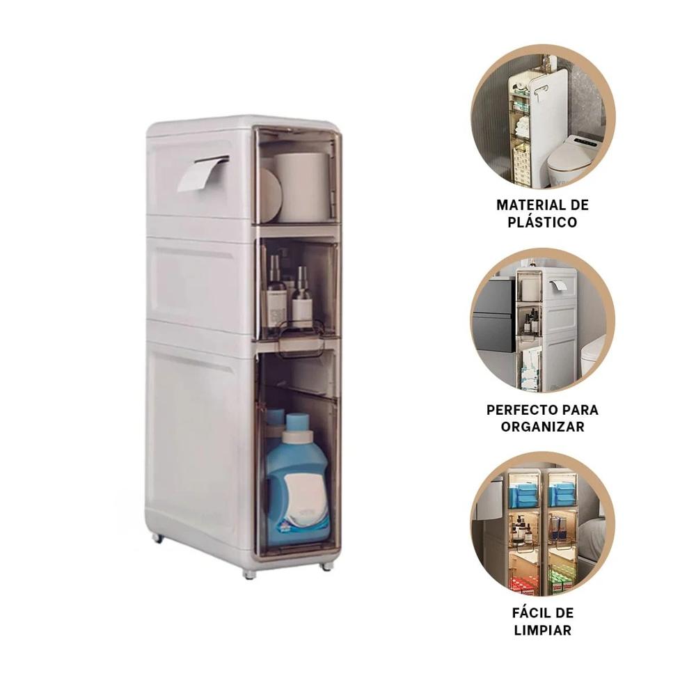 Gabinete de Almacenamiento con Puertas Blanco y Ruedas Y+Ligas Regalo