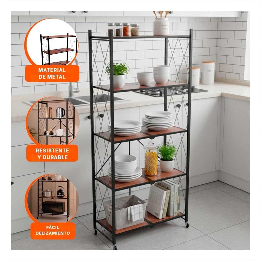 Modulo Plegable 5 Niveles con Ruedas para Organizacion Domestica Y+Papel Regalo Modulo Plegable 5 Niveles con Ruedas para Organizacion Domestica Y+Papel Regalo