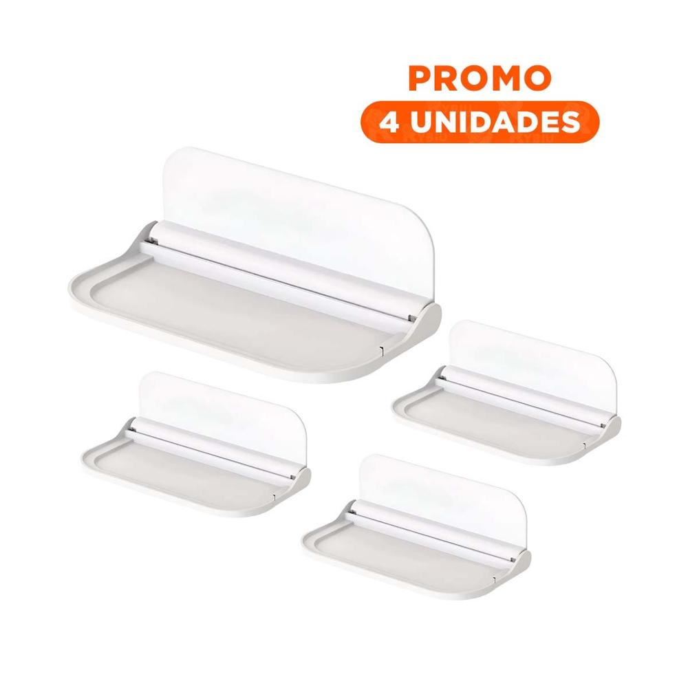 Pack4 Soporte Plegable Flotante de Pared con Base Blanca Y+Regalo Sticker Pack4 Soporte Plegable Flotante de Pared con Base Blanca Y+Regalo Sticker