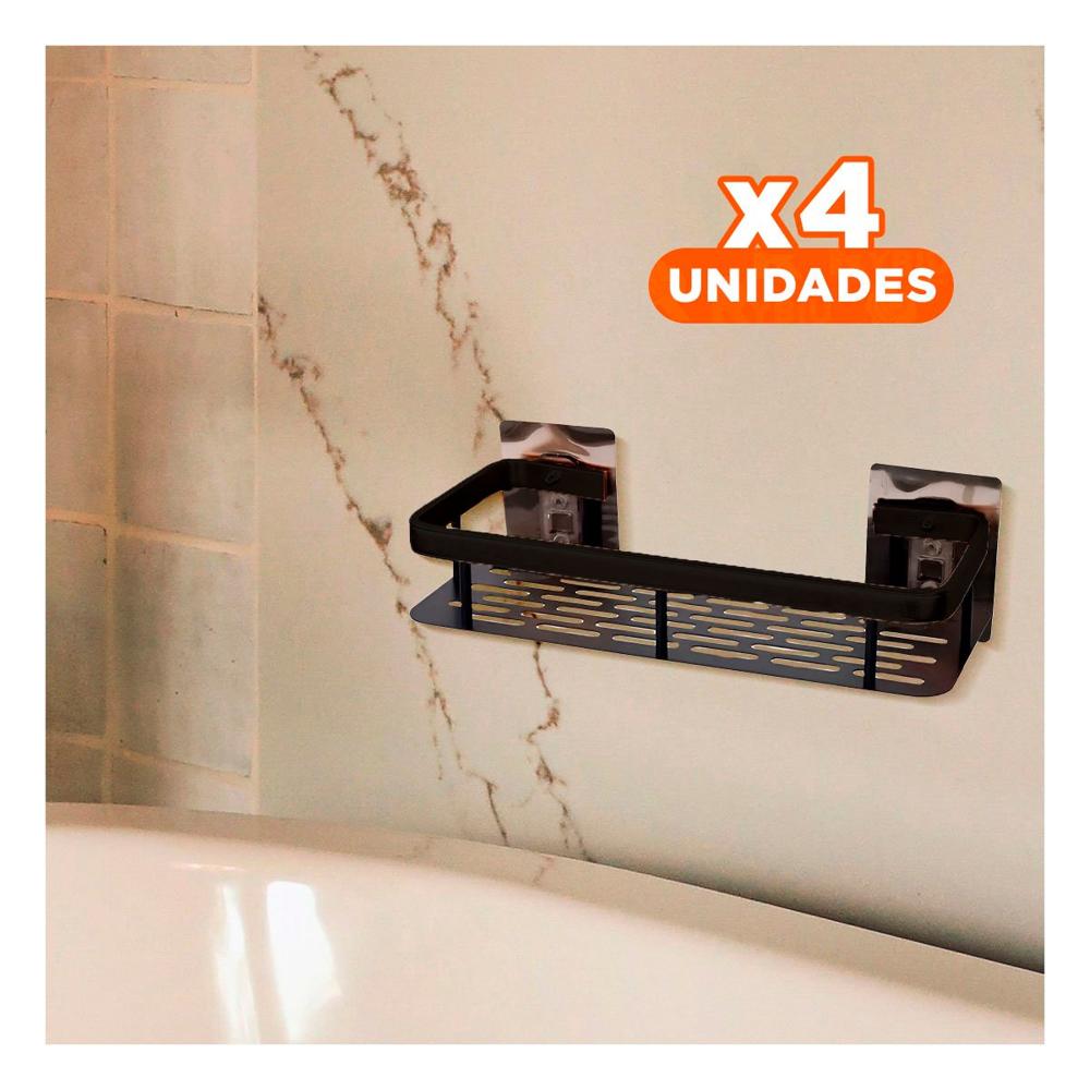 Pack4 Plataforma Decorativa Flotante Negro 30x13cm para Casa Actual Y+Papel Regalo