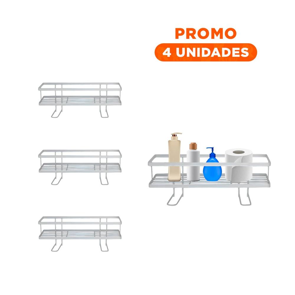 Pack4 Base Funcional de Pared 32x14x16cm Blanco Estilo Hogar Y+Regalo Sticker Pack4 Base Funcional de Pared 32x14x16cm Blanco Estilo Hogar Y+Regalo Sticker