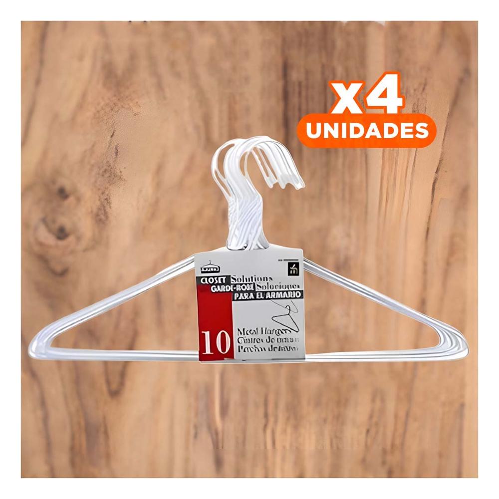 Pack4 Soporte de Alambre Blanco x10 Piezas 21x40cm para Organizacion