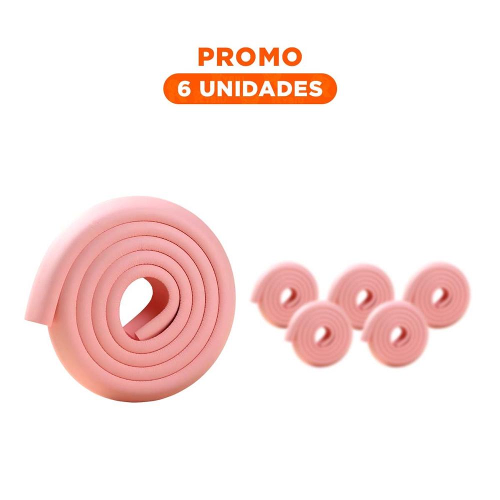 Pack6 Esquina Acolchada de Espuma Segura para Bordes de Mesa Seguridad Rosa