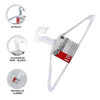 Soporte Blanco de Alambre con 10 Piezas 21x40cm para Ropa Y+Ligas Regalo
