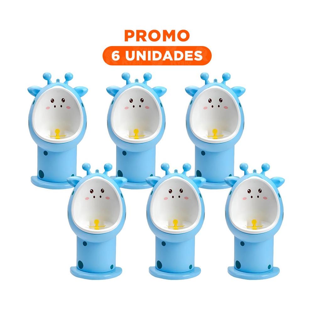 Pack6 Orinal de Firaja para Ninos con Diseño Colorido y Base Segura Celeste