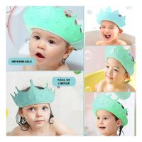 de Ducha Infantil Ajustable Tipo Gorro en Verde Agua