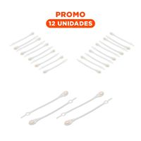 Pack12 Retenedor de Silicona Practico para Mantener Cable en Orden Blanco Y+Regalo Sticker