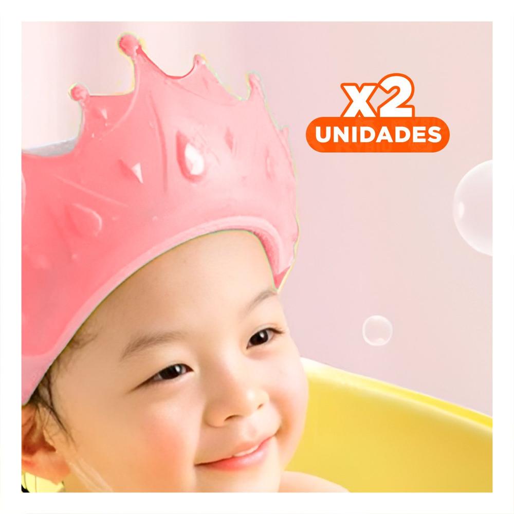 Pack2 Gorro de Ducha Ajustable Infantil Forma   Rosada Flexible Y+Regalo Sticker