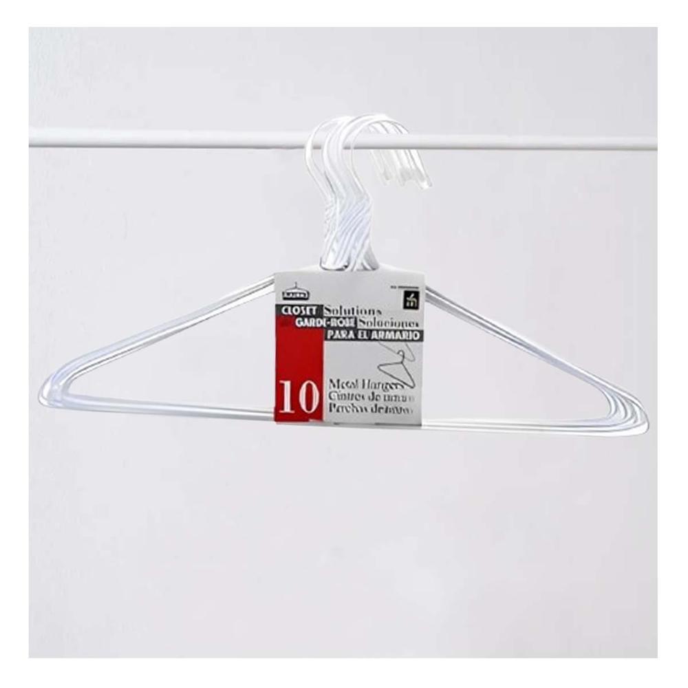 Percha Blanca de Alambre Set de 10 Piezas 21x40cm para Casa Y+Regalo Sticker