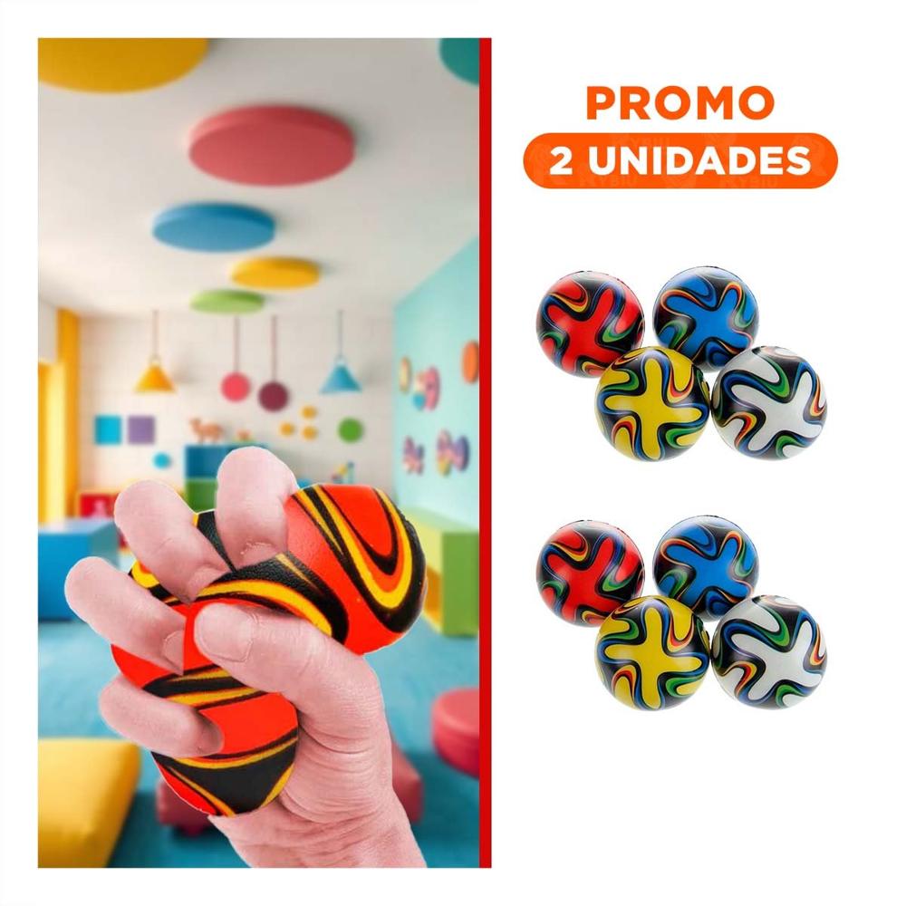Pack2 Set12 Juego de Pelotas Antiestres Rayas Curvas Colores Relajacion