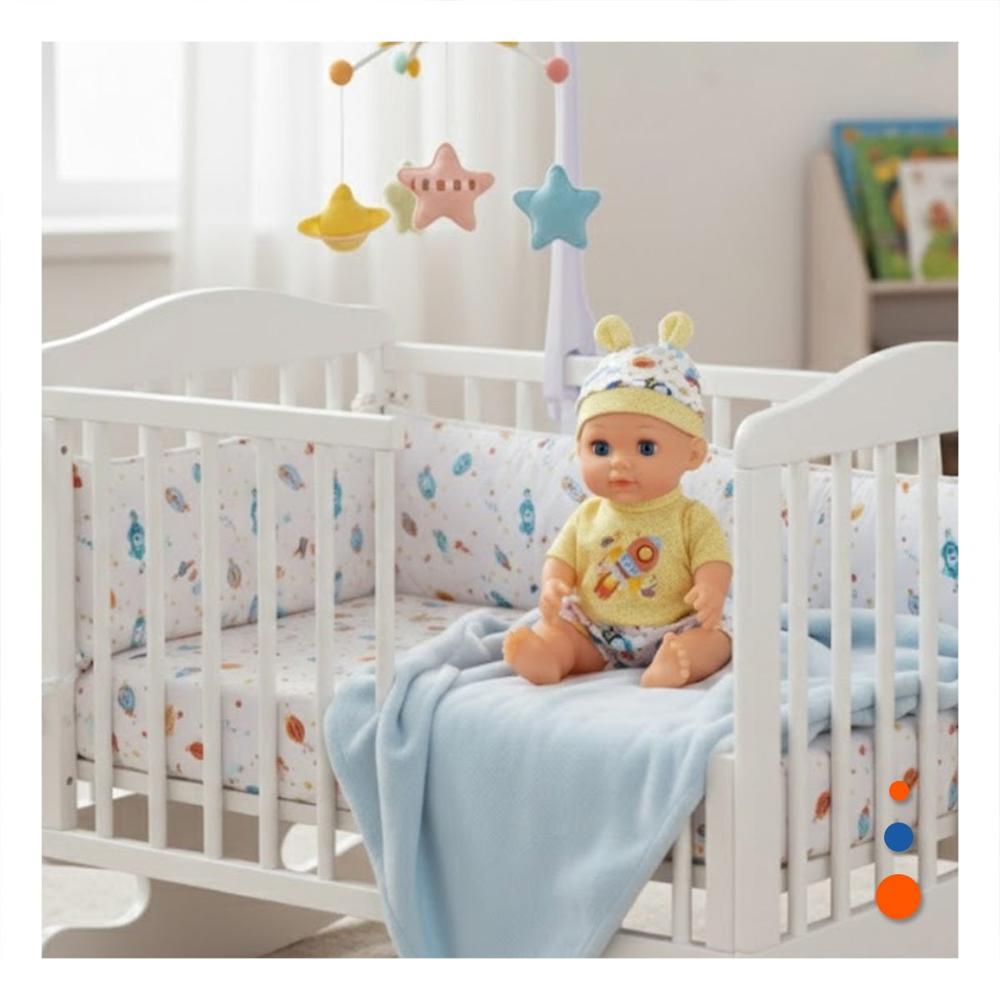 Muñeco Didactico Tipo Bebe con Biberon y Sonaja Amarillo Rosado Y+Ligas Regalo
