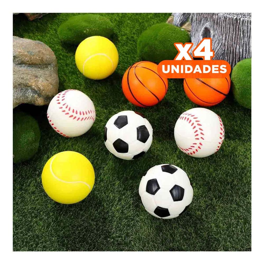 Pack4 Set de Juego de Pelotas Antiestres Set12 Deportivo para Oficina y Casa Y+Papel Regalo