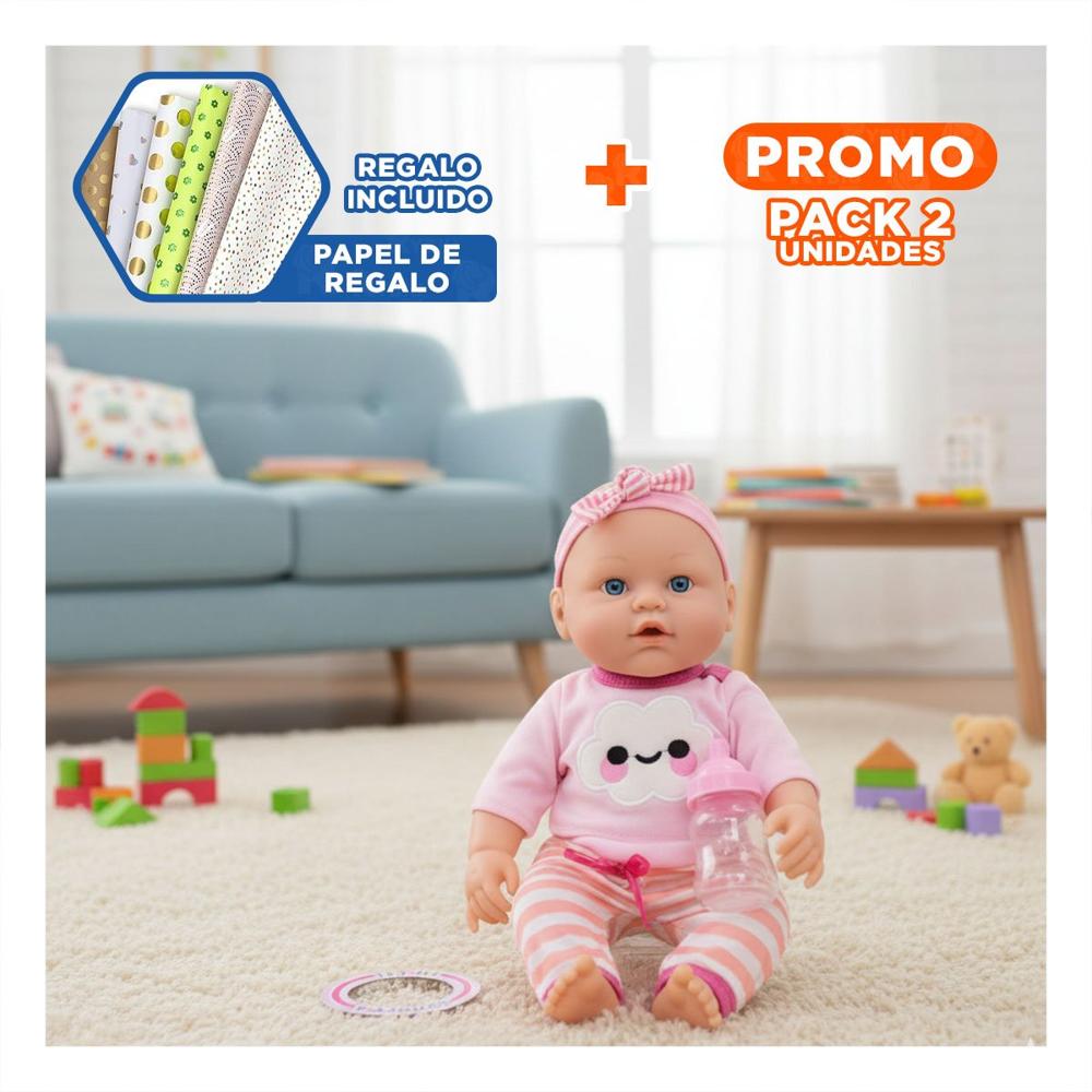 Pack2 Amiga Tierno Rosada con Chompa Nube y Pantalon Rayas para Bebe Hogar Y+Papel Regalo