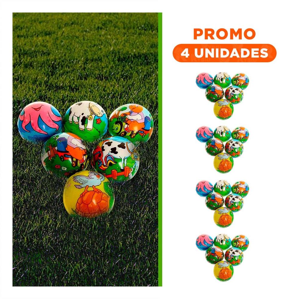 Pack4 Solucion Deportiva de Pelotas Antiestres Set12 Animales Hogar