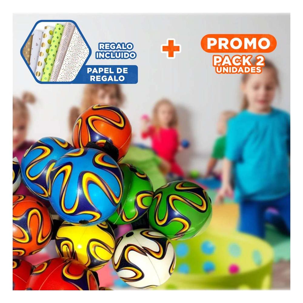 Pack2 Set12 Relax de Pelotas Antiestres Rayas Curvas Colores Reducir Estres Y+Papel Regalo