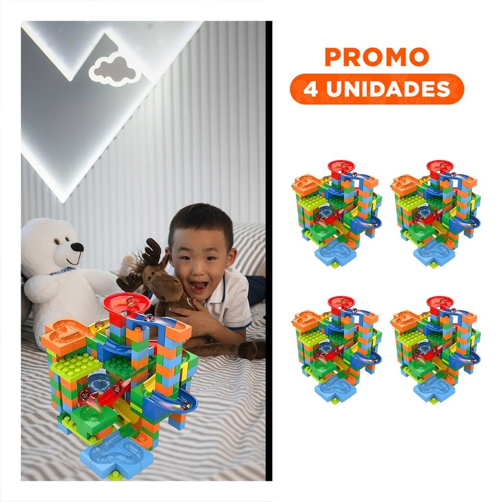 Pack4 Via Canicas 248 Piezas para Juego Infantil y Seguro Y+Regalo Sticker
