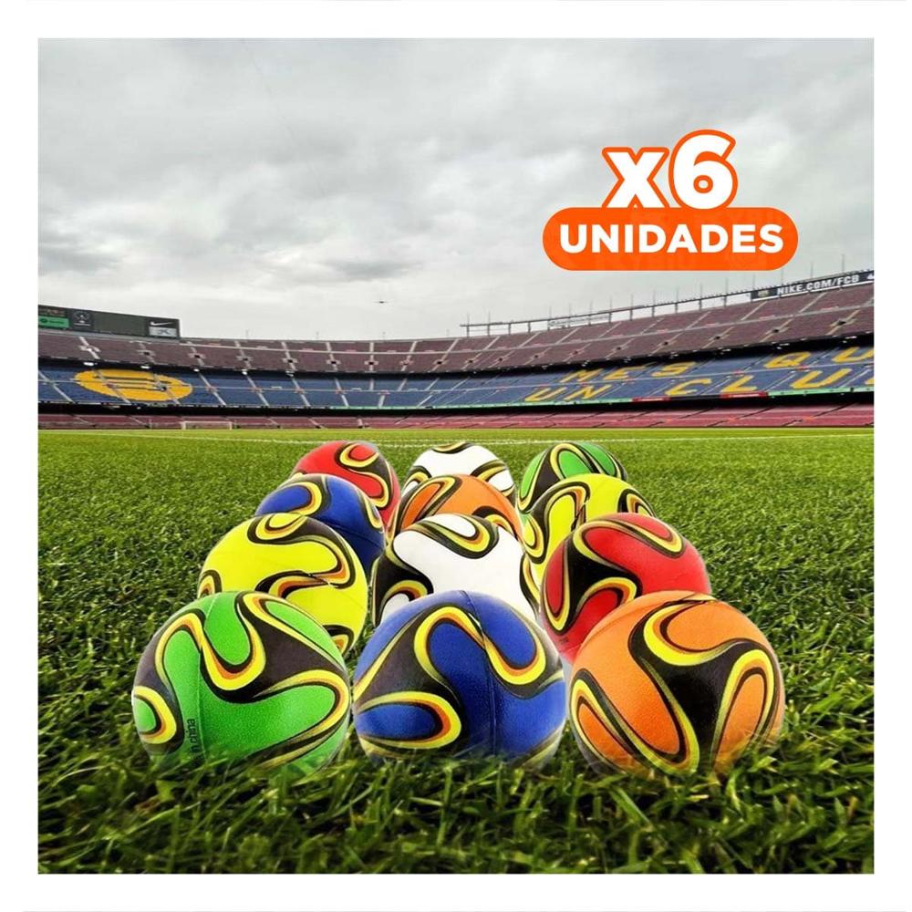 Pack6 Actividad Relajante de Pelotas Antiestres Set12 Rayas Curvas Colores Y+Regalo Sticker