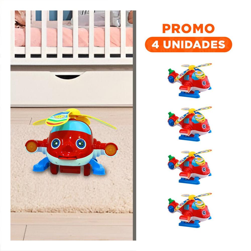 Pack4 Producto Giratorio Jalador Rojo para Ninos Resistente Y+Regalo Sticker