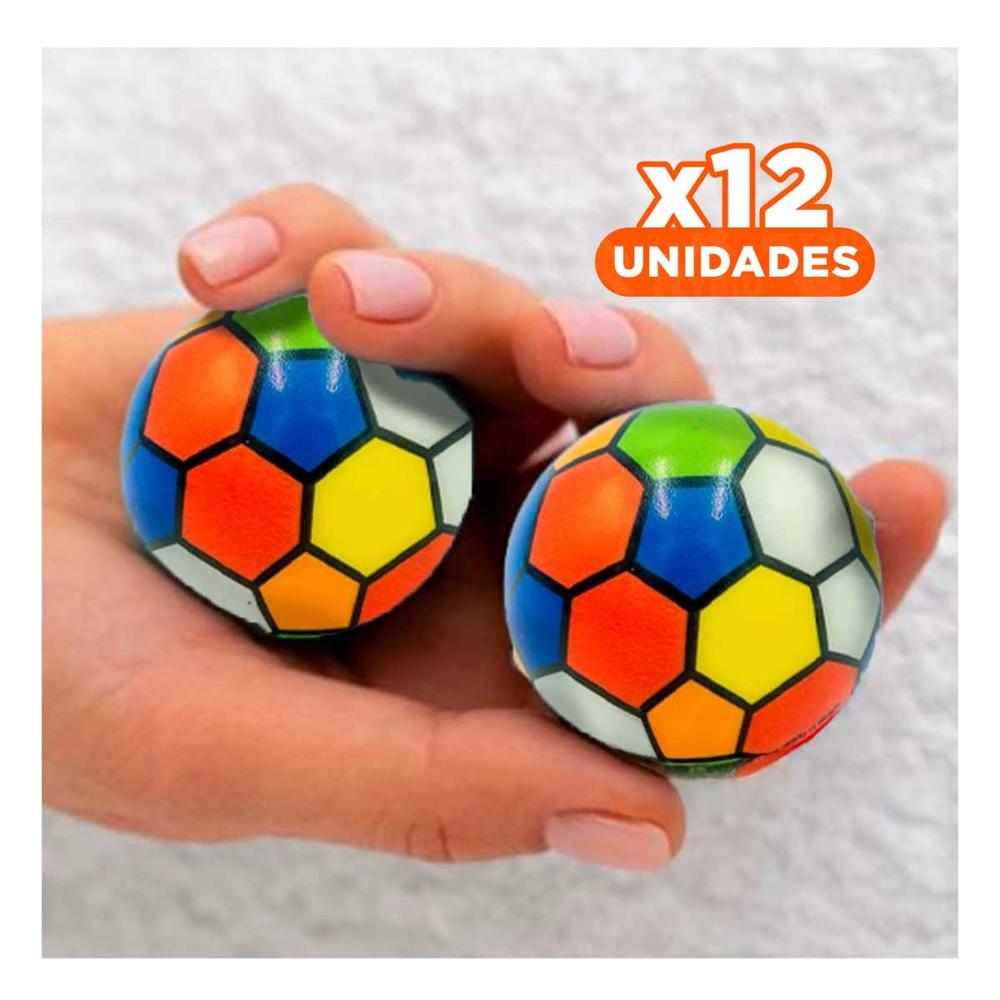 Pack12 Version de Pelotas Antiestres Set12 Futbol Colores Relajacion Y+Papel Regalo