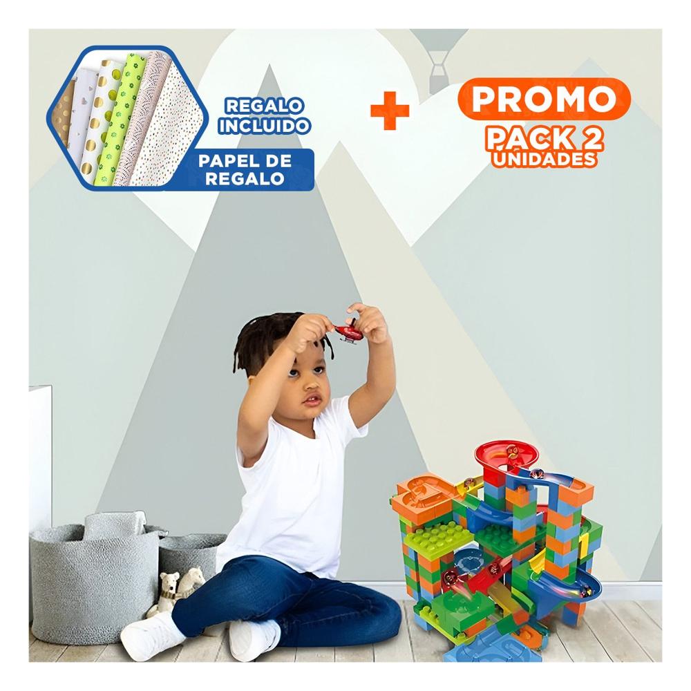 Pack2 Trayecto Canicas 248 Piezas para Diversion Activa y Juego Y+Papel Regalo