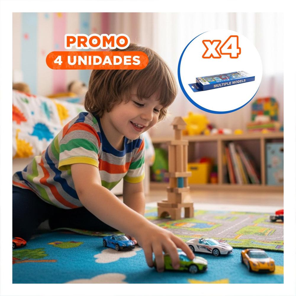 Pack4 Seleccion 6 Carritos Multicolor para Actividades Recreativas en Casa Y+Regalo Sticker