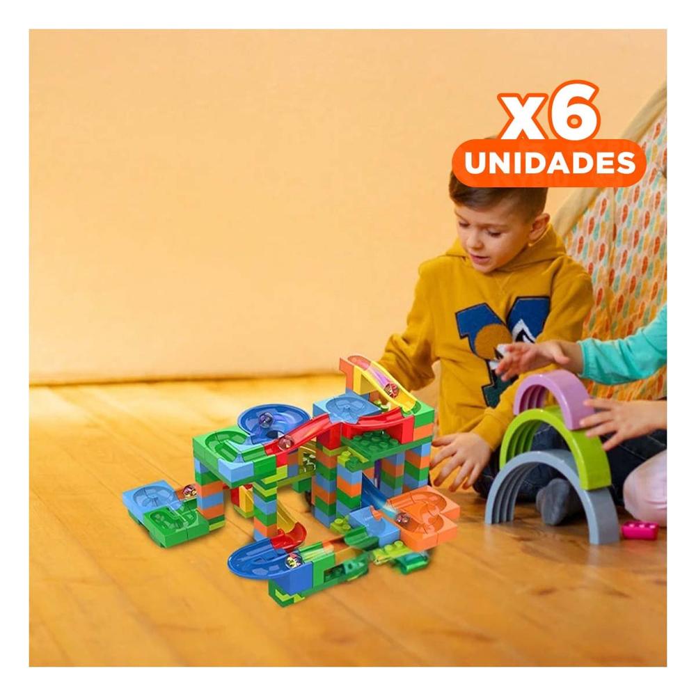 Pack6 Kit 180 Piezas Pista con Canicas para Diversion y Ingenio Y+Regalo Sticker