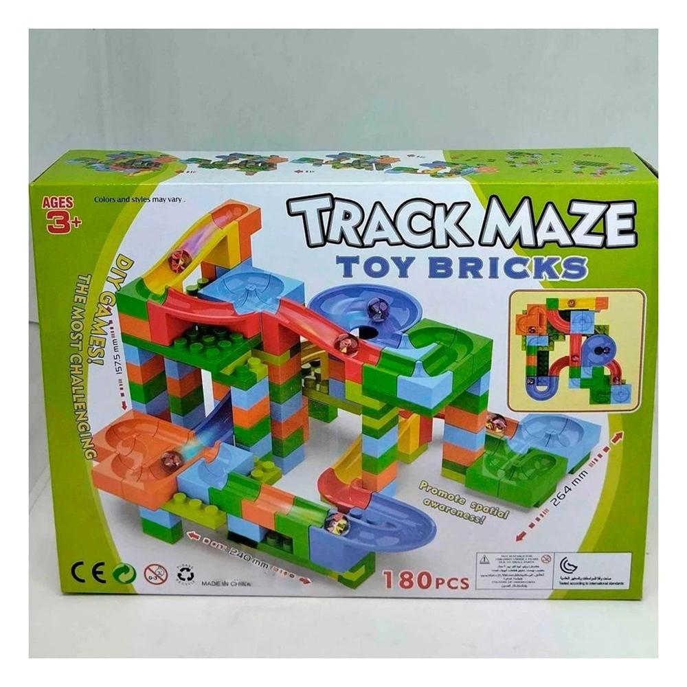 Coleccion Pista con Canicas 180 Piezas para Diversion en Casa