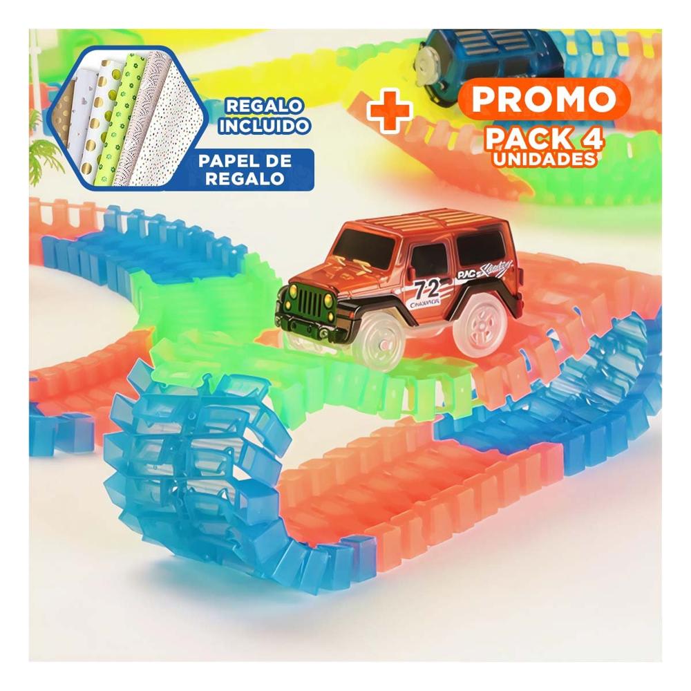 Pack4 Linea Festiva Navidad Decoracion LED Blanco para Hogar y Casa Y+Papel Regalo