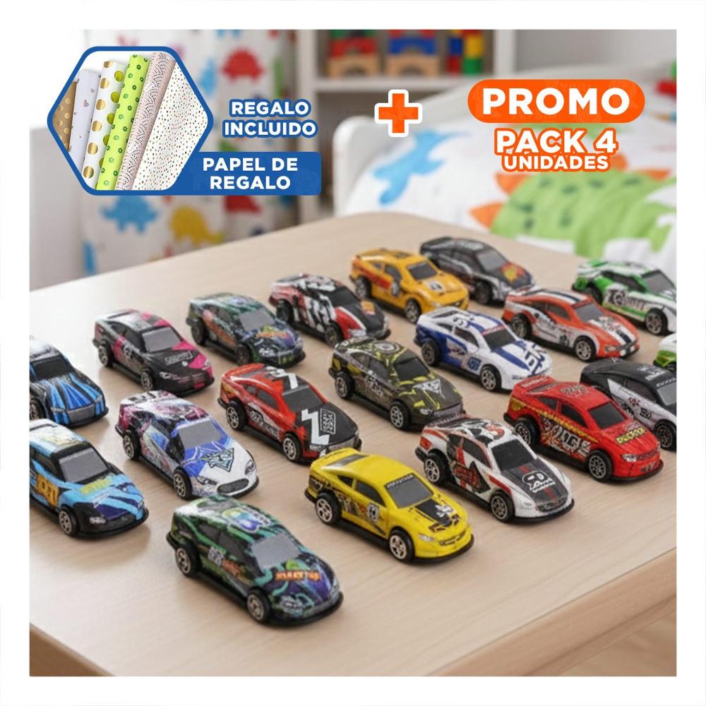 Pack4 Modulo 50 Carritos de Metal para Experiencias de Juego Creativo Y+Papel Regalo