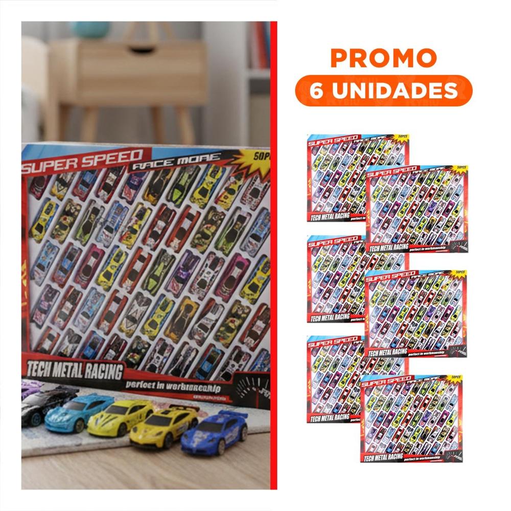 Pack6 Fuente 50 Carritos de Metal para Diversion Constante y Uso Diario