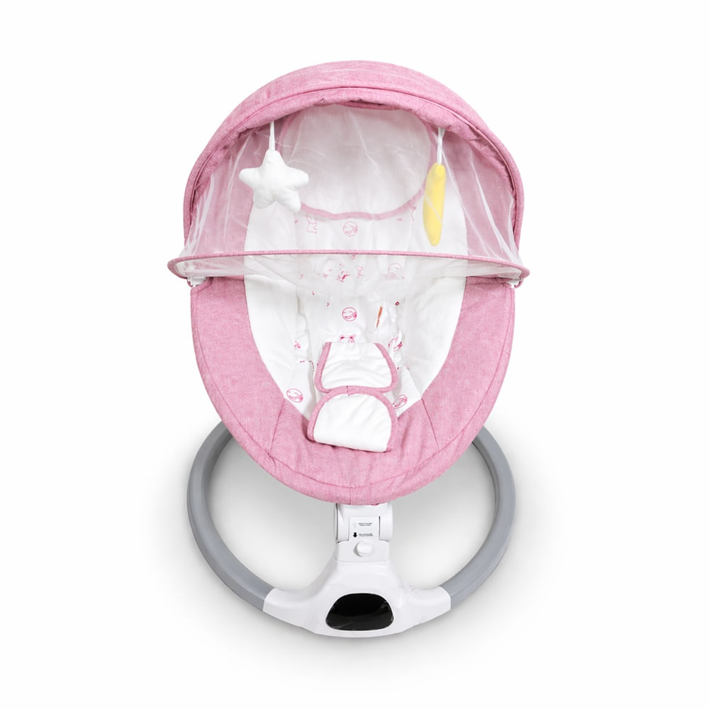 Mecedora Eléctrica Deluxe Automática con Panel Táctil Bluetooth Rosado