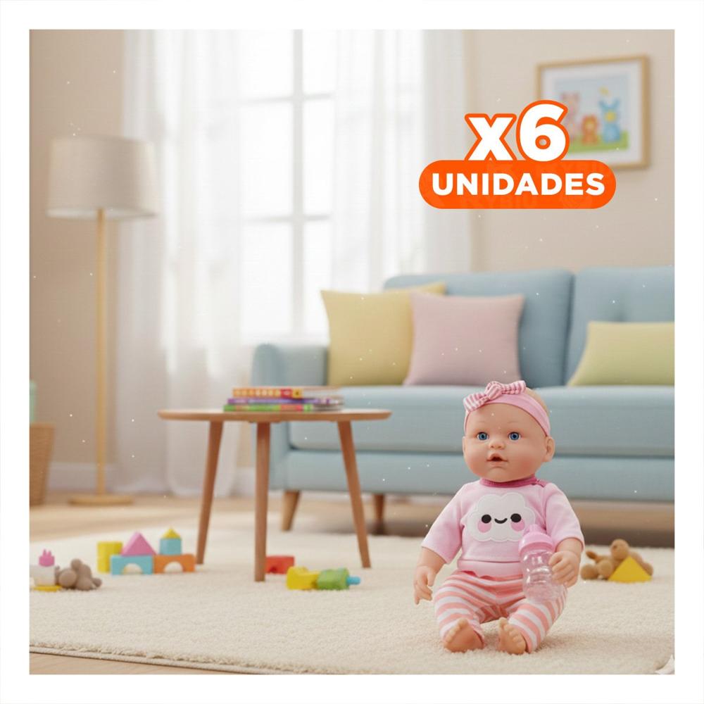 Pack6 Amiga Dulce Rosada con Chompa Nube y Pantalon Rayas para Bebe Casa Y+Regalo Sticker
